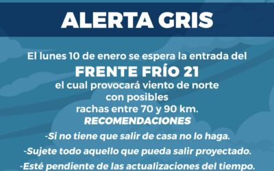 Alerta gris en Boca del Río; se esperan posibles rachas de norte de 75 a 90 km/h para el día lunes