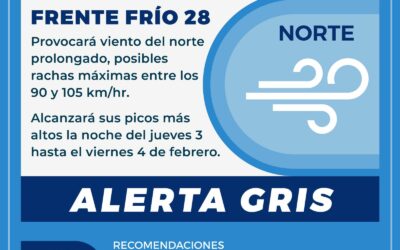 Alerta Gris en Boca del Río; vientos del norte con posibles rachas de 90 a 105 km/h